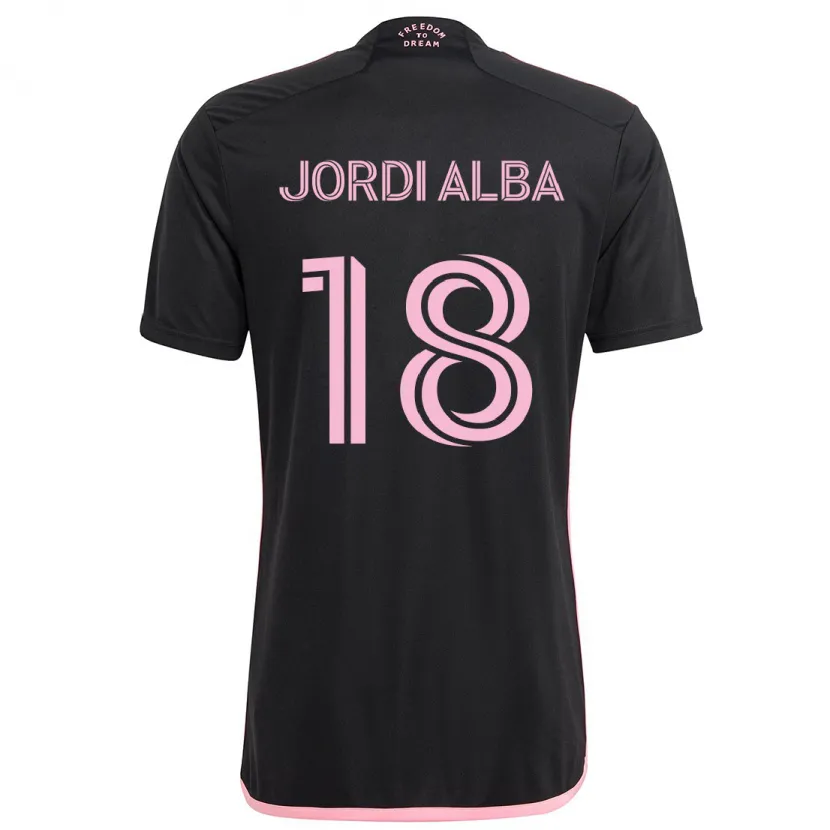 Danxen Niño Camiseta Jordi Alba #18 Negro 2ª Equipación 2024/25 La Camisa