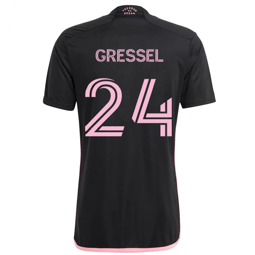 Danxen Niño Camiseta Julian Gressel #24 Negro 2ª Equipación 2024/25 La Camisa