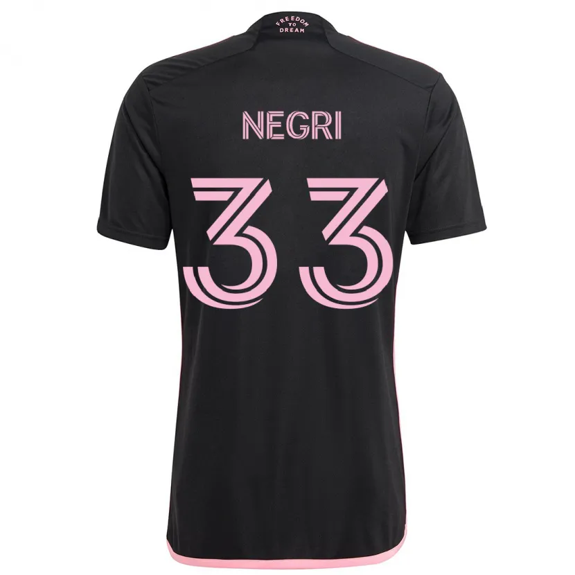 Danxen Niño Camiseta Franco Negri #33 Negro 2ª Equipación 2024/25 La Camisa