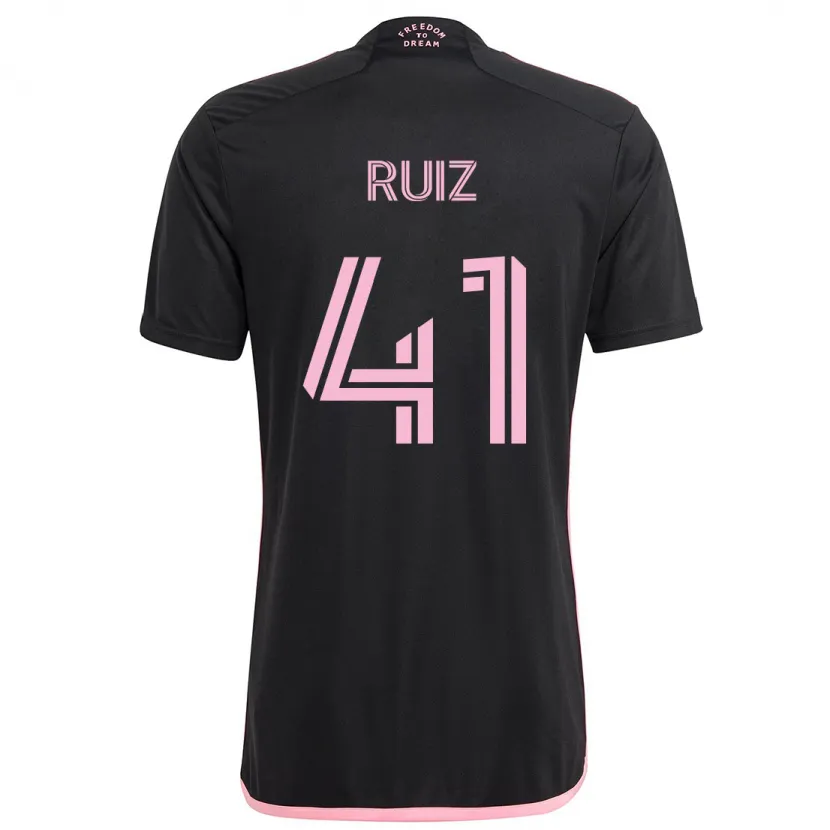 Danxen Niño Camiseta David Ruíz #41 Negro 2ª Equipación 2024/25 La Camisa