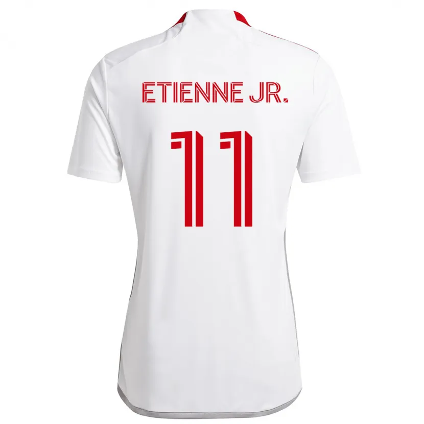 Danxen Niño Camiseta Derrick Etienne Jr. #11 Blanco Rojo 2ª Equipación 2024/25 La Camisa