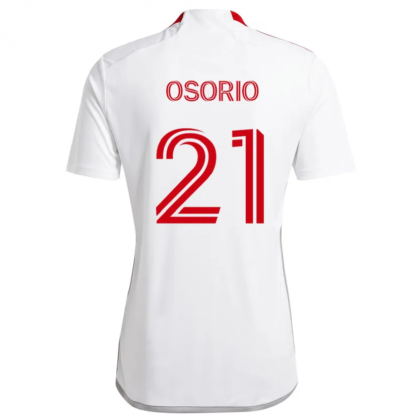 Danxen Niño Camiseta Jonathan Osorio #21 Blanco Rojo 2ª Equipación 2024/25 La Camisa