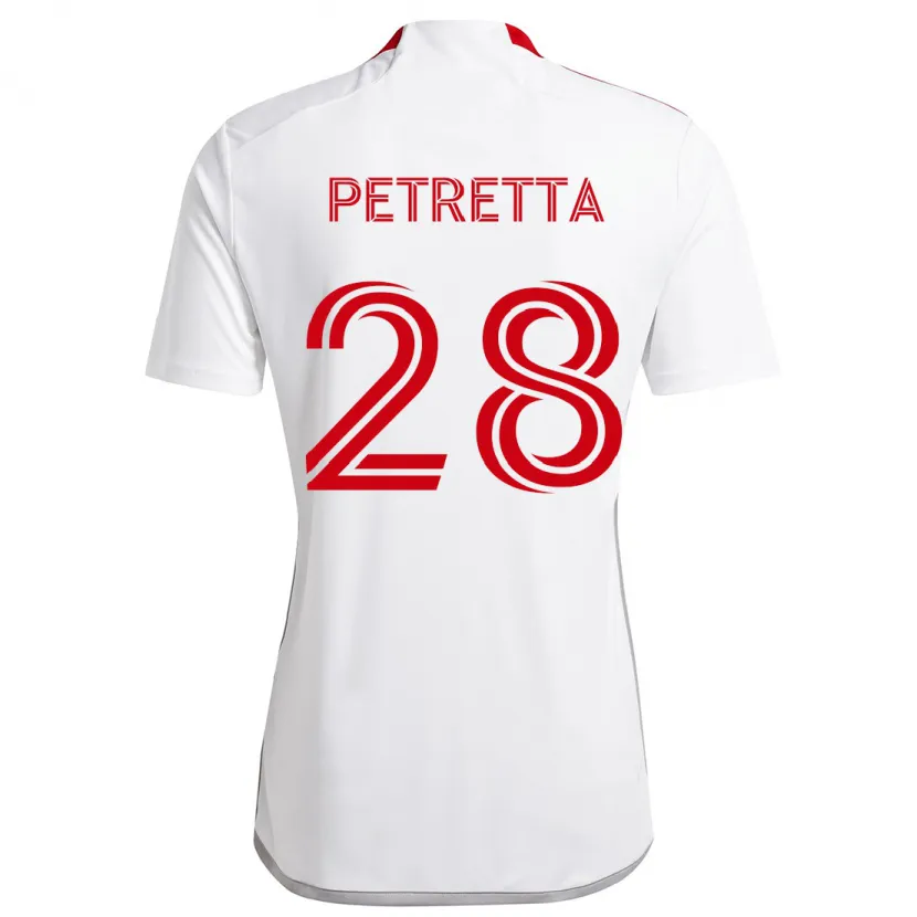 Danxen Niño Camiseta Raoul Petretta #28 Blanco Rojo 2ª Equipación 2024/25 La Camisa