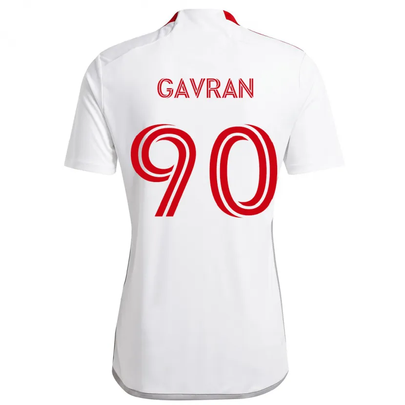 Danxen Niño Camiseta Luka Gavran #90 Blanco Rojo 2ª Equipación 2024/25 La Camisa