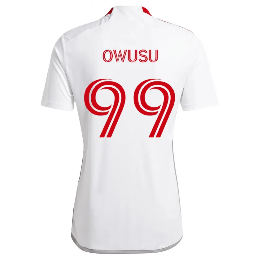 Danxen Niño Camiseta Prince Osei Owusu #99 Blanco Rojo 2ª Equipación 2024/25 La Camisa