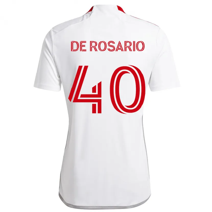 Danxen Niño Camiseta Adisa De Rosario #40 Blanco Rojo 2ª Equipación 2024/25 La Camisa