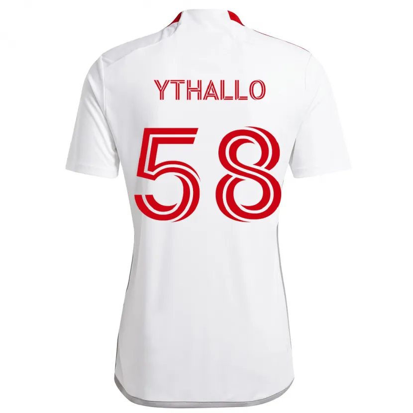 Danxen Niño Camiseta Ythallo #58 Blanco Rojo 2ª Equipación 2024/25 La Camisa