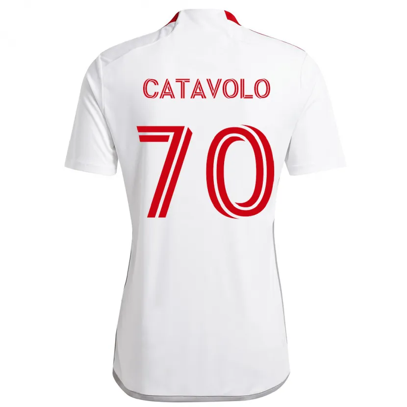 Danxen Niño Camiseta Matthew Catavolo #70 Blanco Rojo 2ª Equipación 2024/25 La Camisa