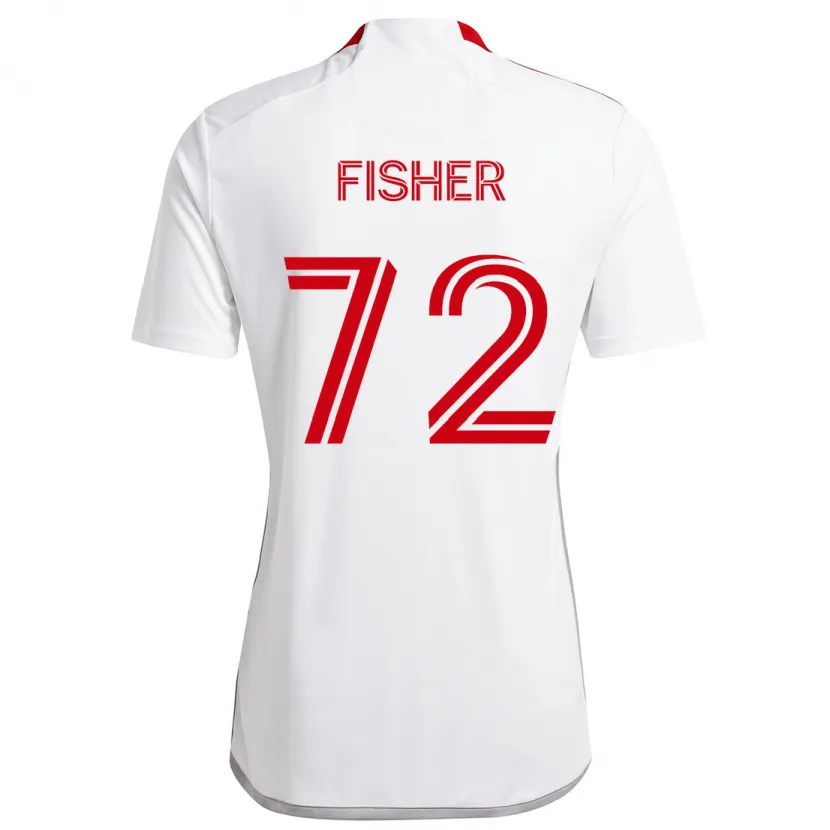 Danxen Niño Camiseta Mark Fisher #72 Blanco Rojo 2ª Equipación 2024/25 La Camisa