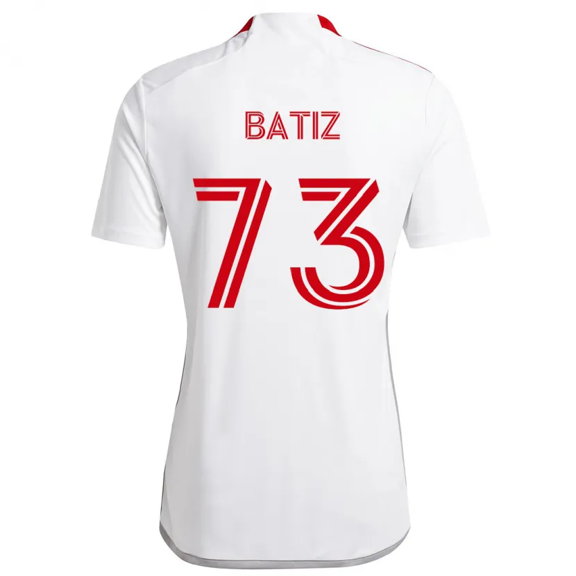 Danxen Niño Camiseta Jesus Batiz #73 Blanco Rojo 2ª Equipación 2024/25 La Camisa