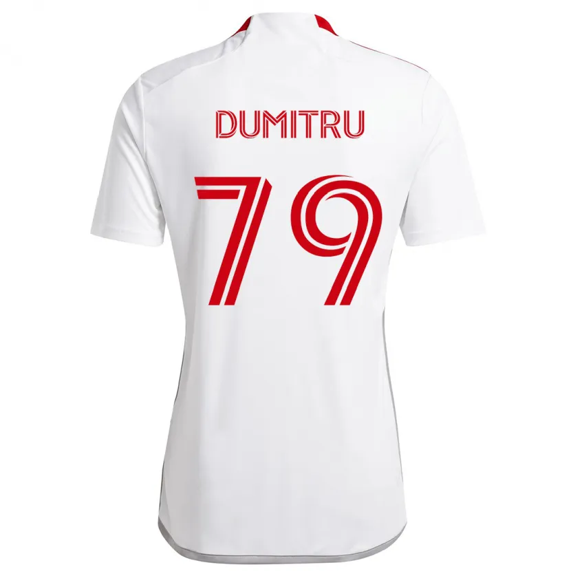 Danxen Niño Camiseta Andrei Dumitru #79 Blanco Rojo 2ª Equipación 2024/25 La Camisa