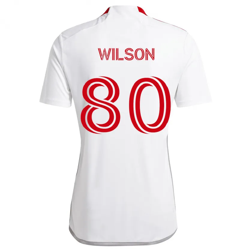 Danxen Niño Camiseta Shafique Wilson #80 Blanco Rojo 2ª Equipación 2024/25 La Camisa