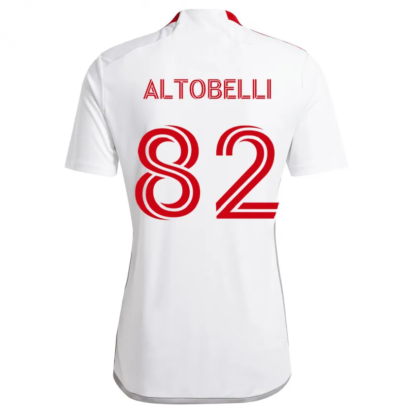 Danxen Niño Camiseta Julian Altobelli #82 Blanco Rojo 2ª Equipación 2024/25 La Camisa