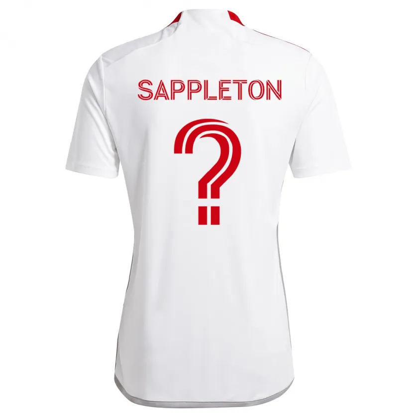 Danxen Niño Camiseta Spencer Sappleton #0 Blanco Rojo 2ª Equipación 2024/25 La Camisa