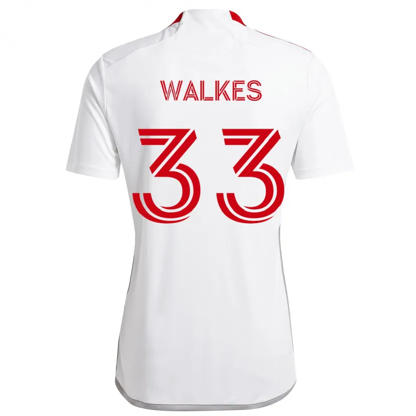 Danxen Niño Camiseta Reshaun Walkes #33 Blanco Rojo 2ª Equipación 2024/25 La Camisa