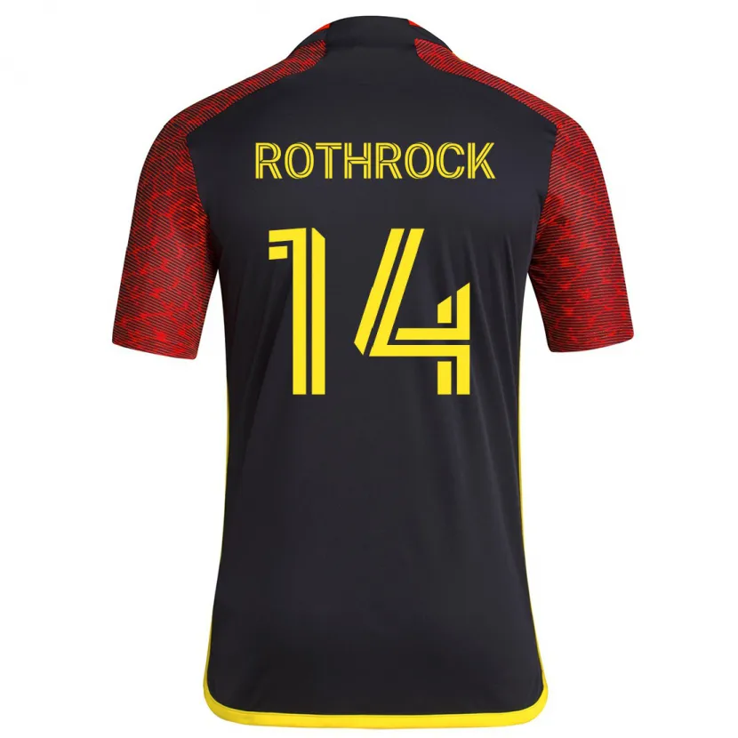 Danxen Niño Camiseta Paul Rothrock #14 Negro Rojo 2ª Equipación 2024/25 La Camisa