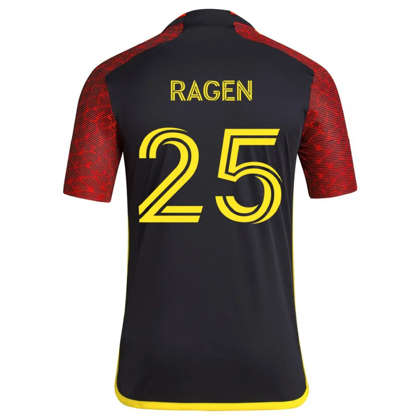 Danxen Niño Camiseta Jackson Ragen #25 Negro Rojo 2ª Equipación 2024/25 La Camisa