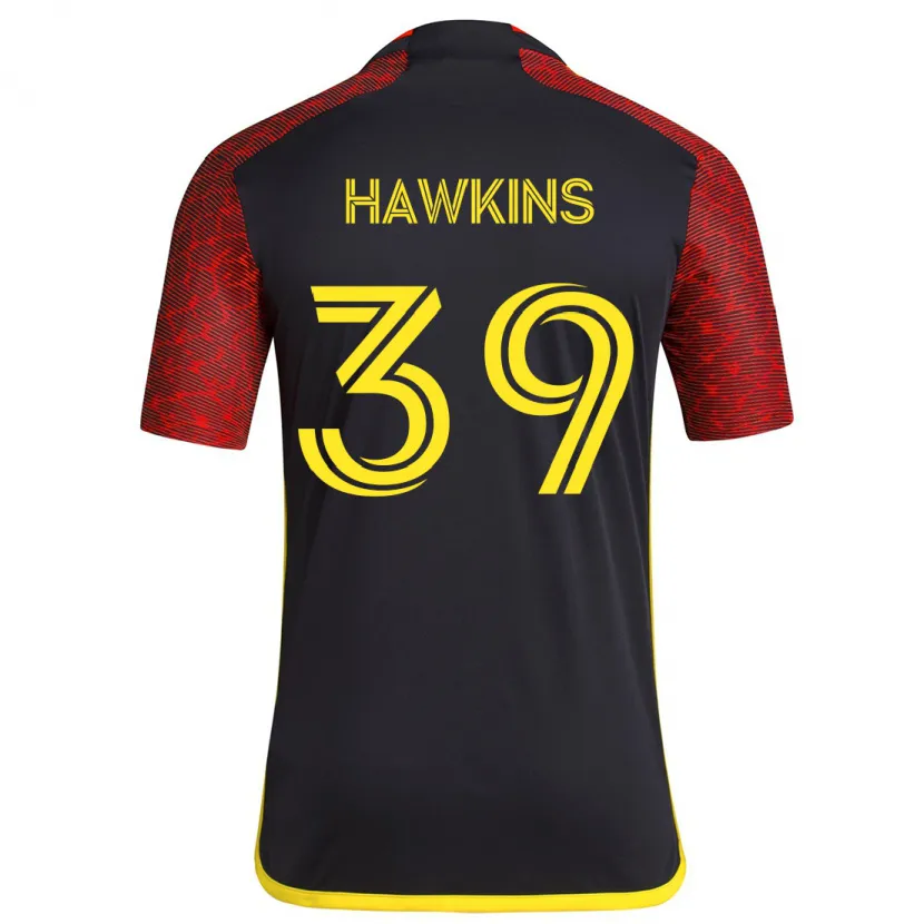 Danxen Niño Camiseta Stuart Hawkins #39 Negro Rojo 2ª Equipación 2024/25 La Camisa