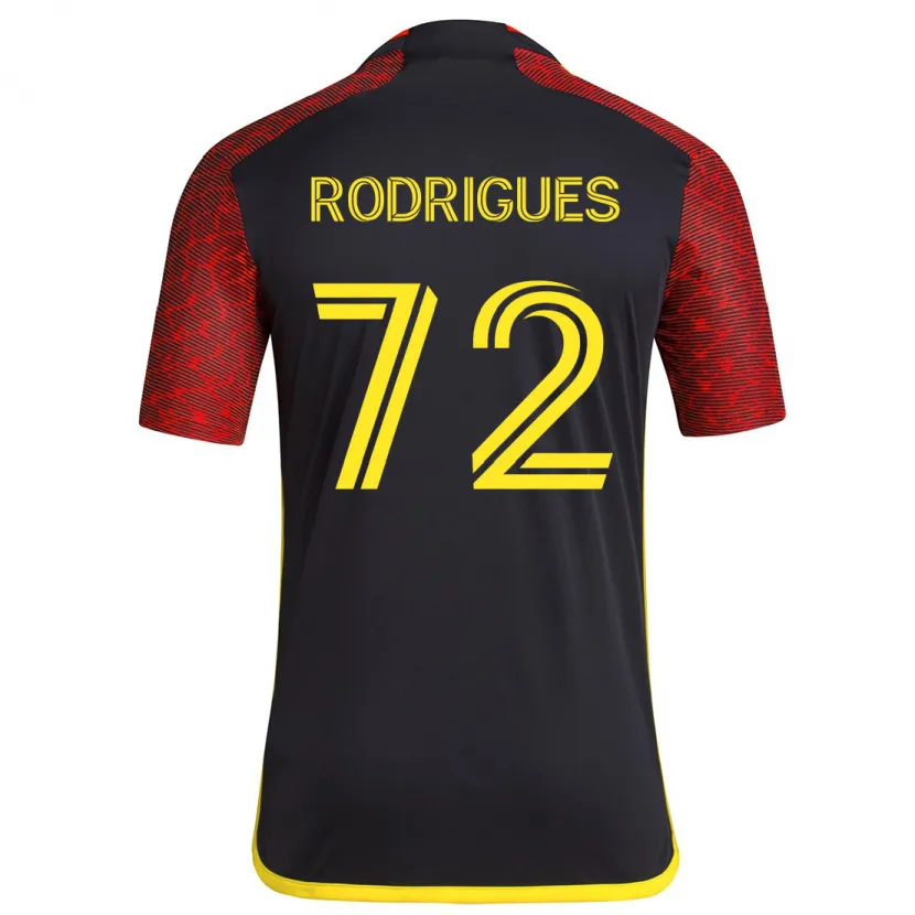 Danxen Niño Camiseta Braudílio Rodrigues #72 Negro Rojo 2ª Equipación 2024/25 La Camisa