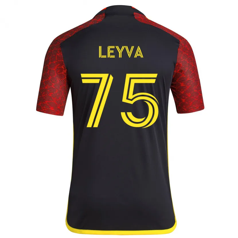 Danxen Niño Camiseta Danny Leyva #75 Negro Rojo 2ª Equipación 2024/25 La Camisa