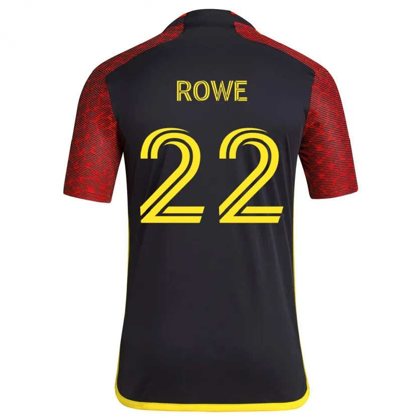 Danxen Niño Camiseta Kelyn Rowe #22 Negro Rojo 2ª Equipación 2024/25 La Camisa