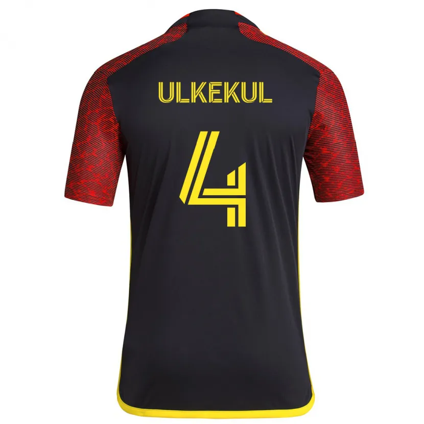 Danxen Niño Camiseta Jodi Ulkekul #4 Negro Rojo 2ª Equipación 2024/25 La Camisa