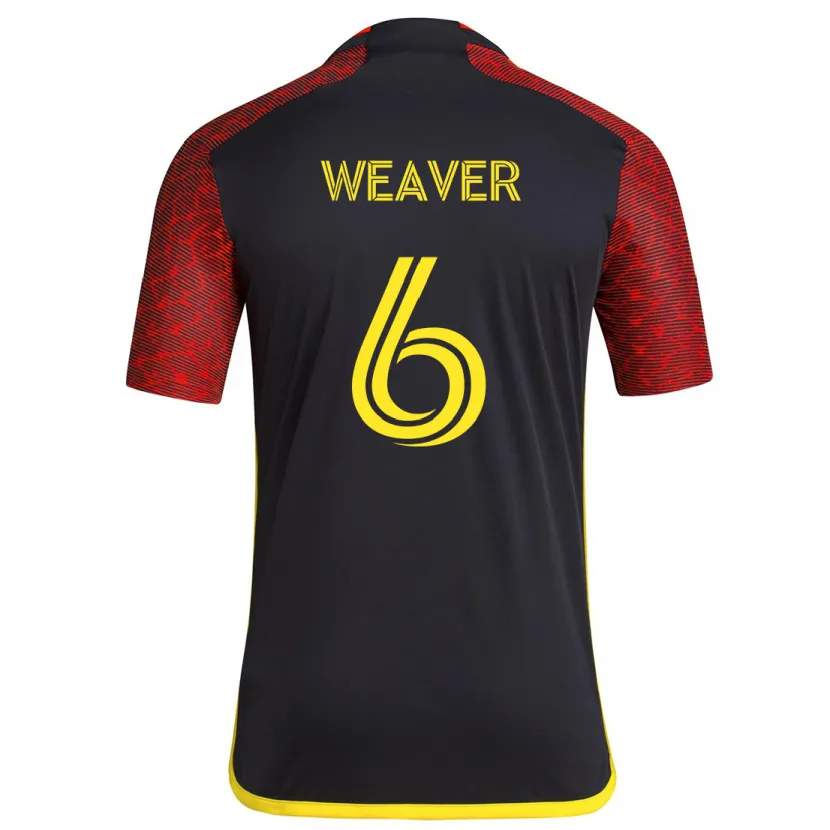 Danxen Niño Camiseta Morgan Weaver #6 Negro Rojo 2ª Equipación 2024/25 La Camisa