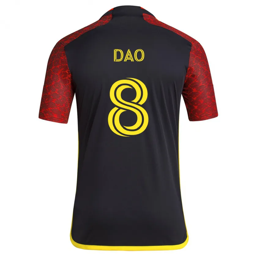 Danxen Niño Camiseta Kaylee Dao #8 Negro Rojo 2ª Equipación 2024/25 La Camisa