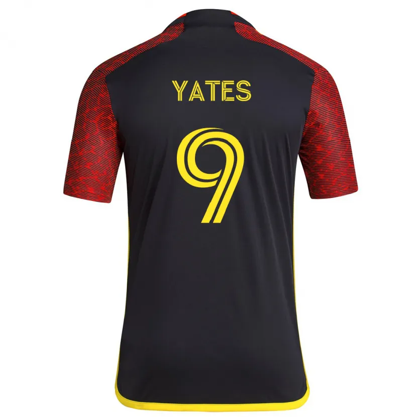 Danxen Niño Camiseta Summer Yates #9 Negro Rojo 2ª Equipación 2024/25 La Camisa