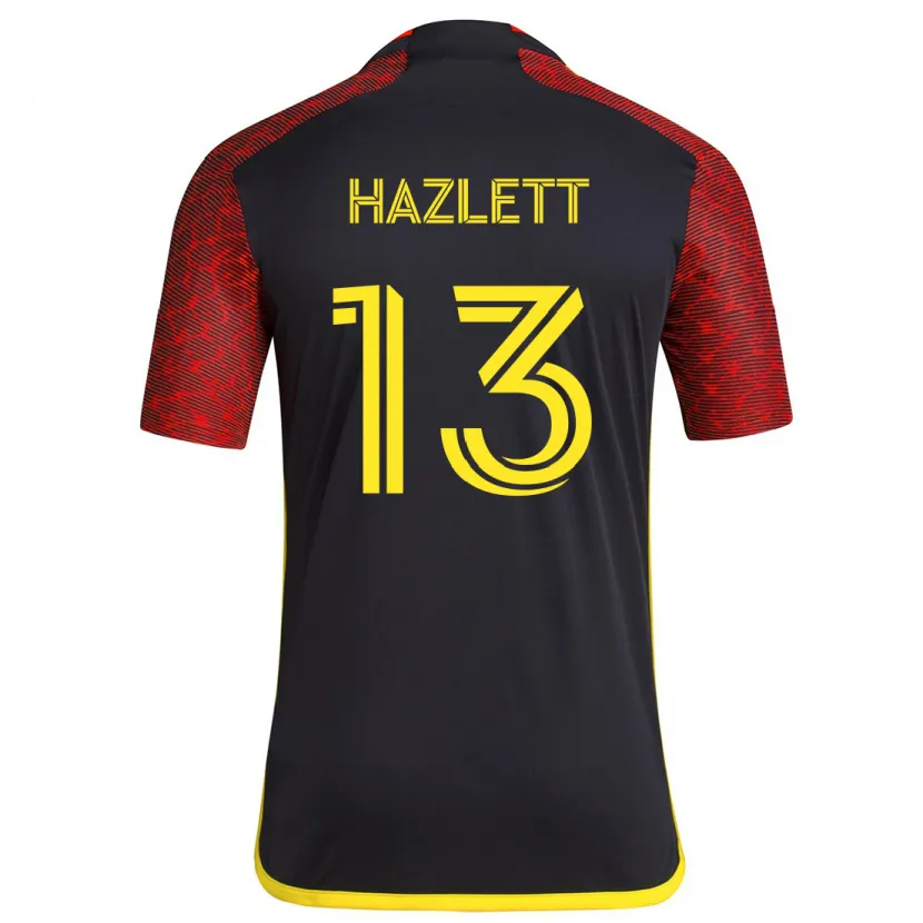 Danxen Niño Camiseta Kimberly Hazlett #13 Negro Rojo 2ª Equipación 2024/25 La Camisa