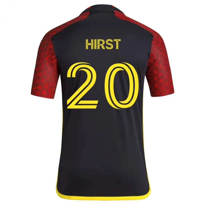 Danxen Niño Camiseta Sophie Hirst #20 Negro Rojo 2ª Equipación 2024/25 La Camisa