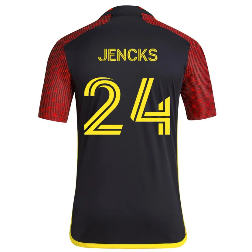 Danxen Niño Camiseta India Jencks #24 Negro Rojo 2ª Equipación 2024/25 La Camisa