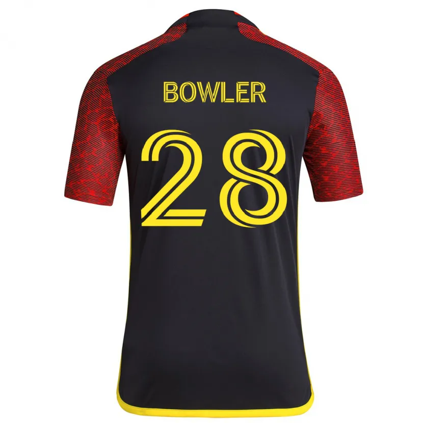 Danxen Niño Camiseta Rachel Bowler #28 Negro Rojo 2ª Equipación 2024/25 La Camisa