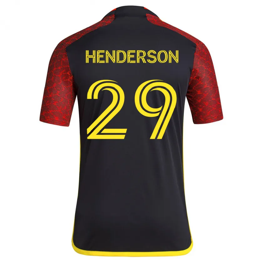 Danxen Niño Camiseta Anna Henderson #29 Negro Rojo 2ª Equipación 2024/25 La Camisa