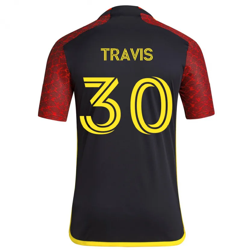 Danxen Niño Camiseta Riley Travis #30 Negro Rojo 2ª Equipación 2024/25 La Camisa