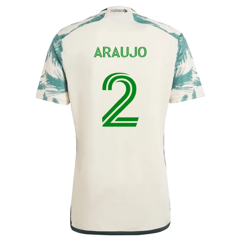 Danxen Niño Camiseta Miguel Araujo #2 Beige Marrón 2ª Equipación 2024/25 La Camisa