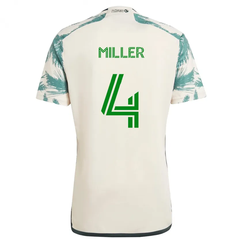 Danxen Niño Camiseta Kamal Miller #4 Beige Marrón 2ª Equipación 2024/25 La Camisa