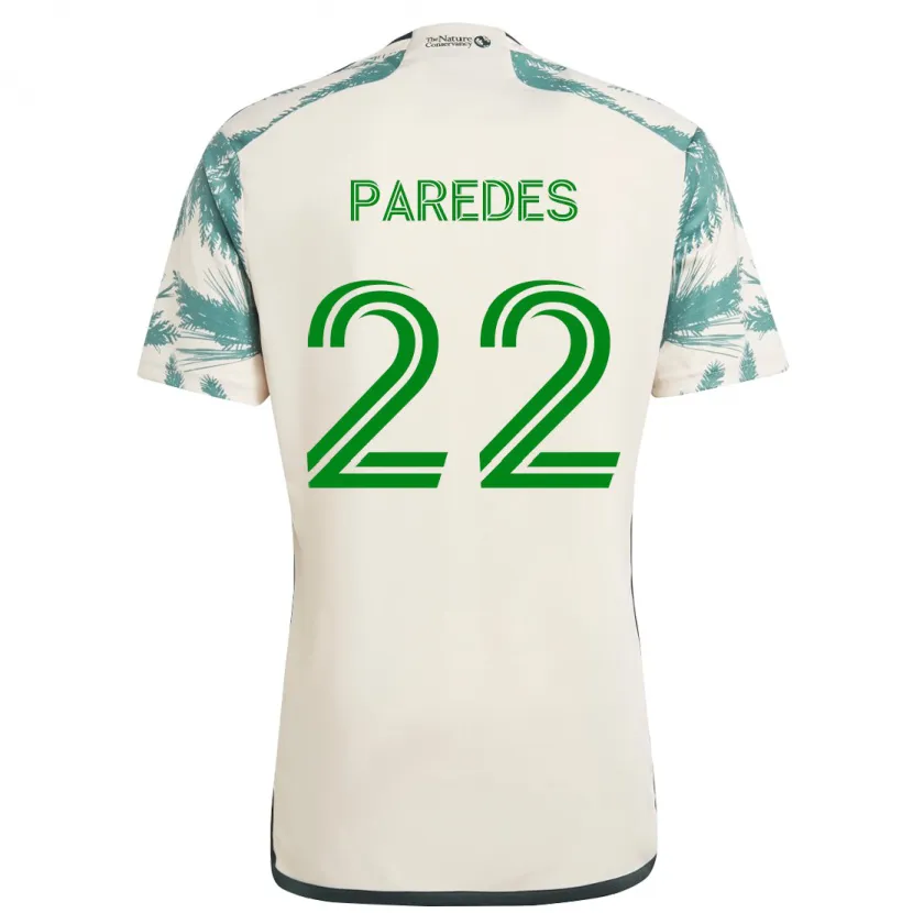 Danxen Niño Camiseta Cristhian Paredes #22 Beige Marrón 2ª Equipación 2024/25 La Camisa