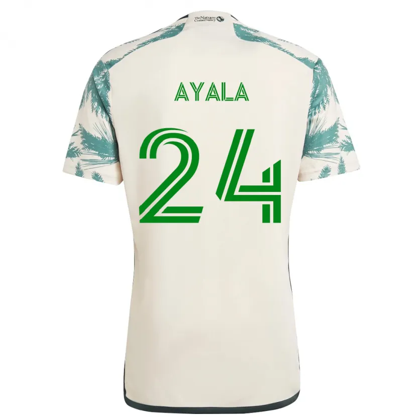 Danxen Niño Camiseta David Ayala #24 Beige Marrón 2ª Equipación 2024/25 La Camisa