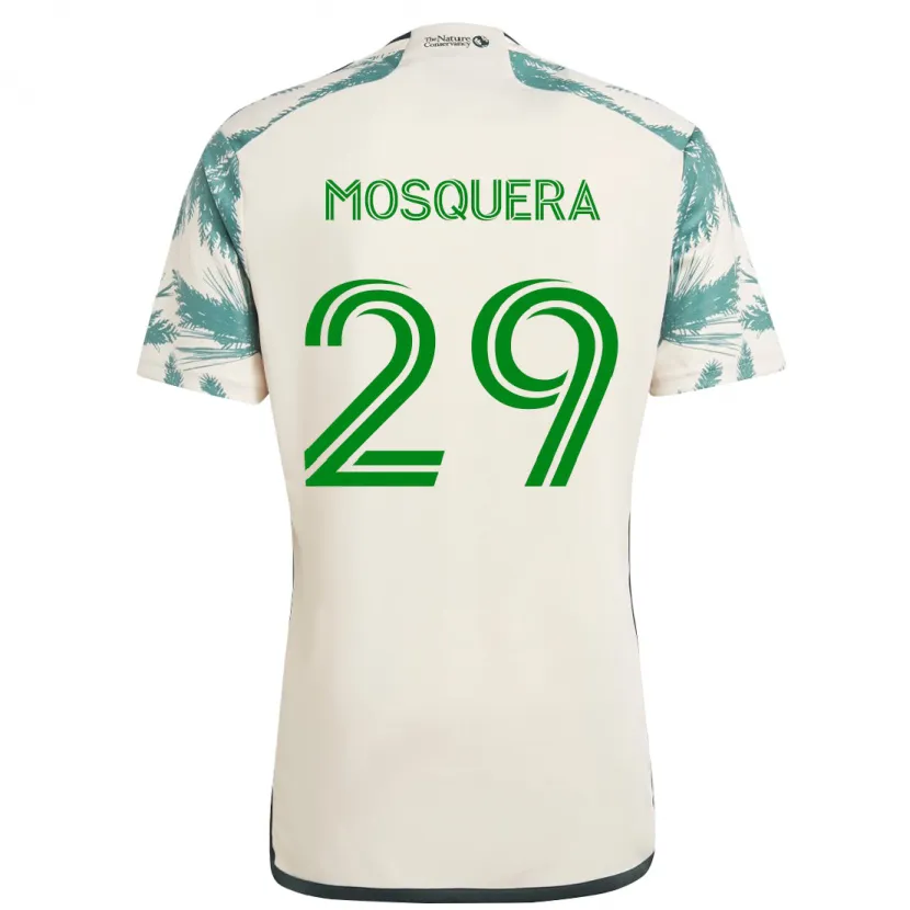 Danxen Niño Camiseta Juan Mosquera #29 Beige Marrón 2ª Equipación 2024/25 La Camisa