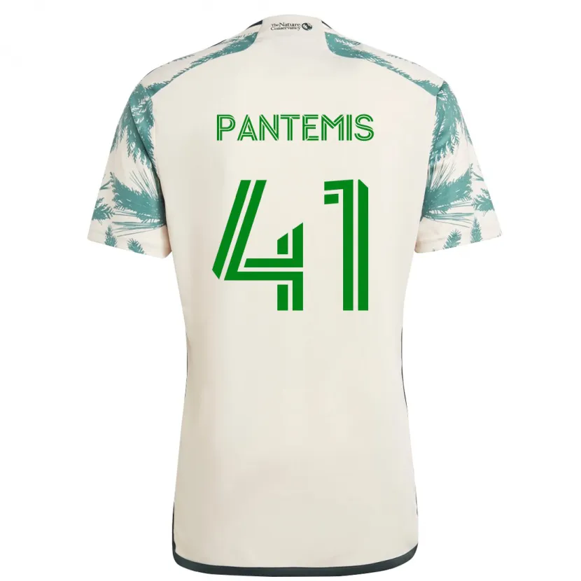 Danxen Niño Camiseta James Pantemis #41 Beige Marrón 2ª Equipación 2024/25 La Camisa