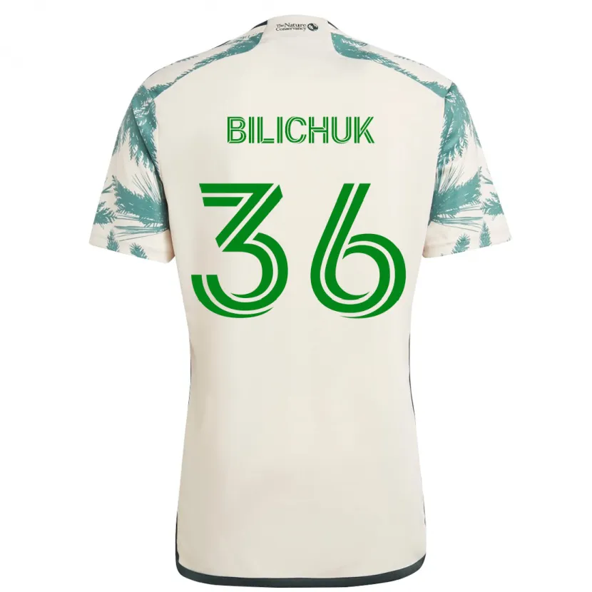 Danxen Niño Camiseta Ryan Bilichuk #36 Beige Marrón 2ª Equipación 2024/25 La Camisa