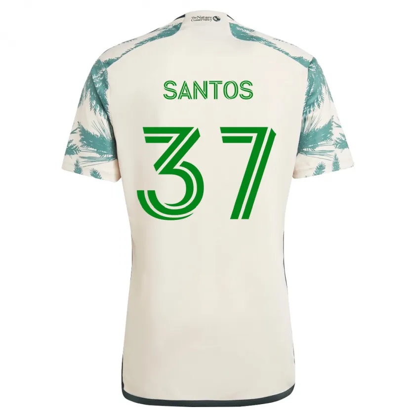 Danxen Niño Camiseta Noah Santos #37 Beige Marrón 2ª Equipación 2024/25 La Camisa