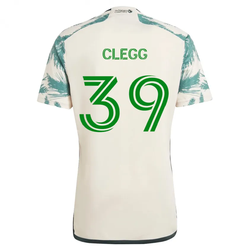 Danxen Niño Camiseta Tyler Clegg #39 Beige Marrón 2ª Equipación 2024/25 La Camisa