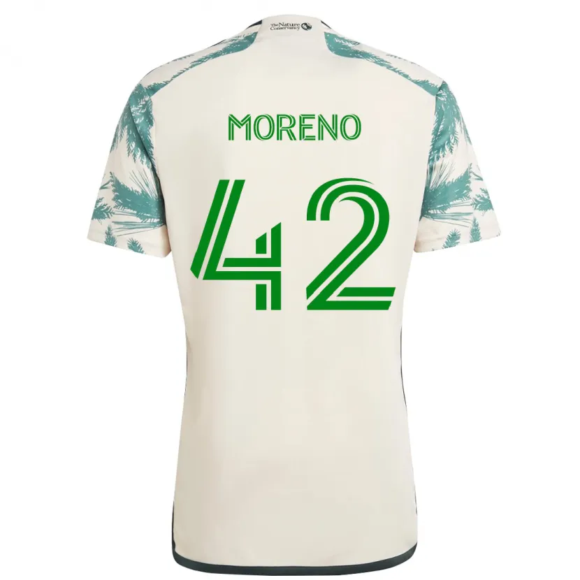 Danxen Niño Camiseta Alexis Moreno #42 Beige Marrón 2ª Equipación 2024/25 La Camisa