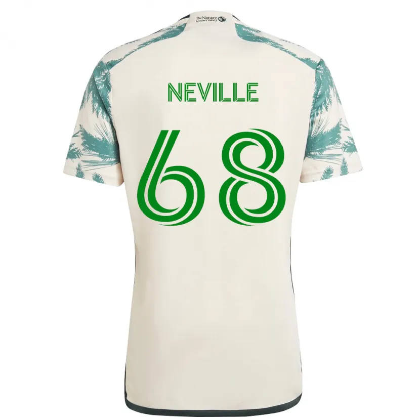 Danxen Niño Camiseta Harvey Neville #68 Beige Marrón 2ª Equipación 2024/25 La Camisa