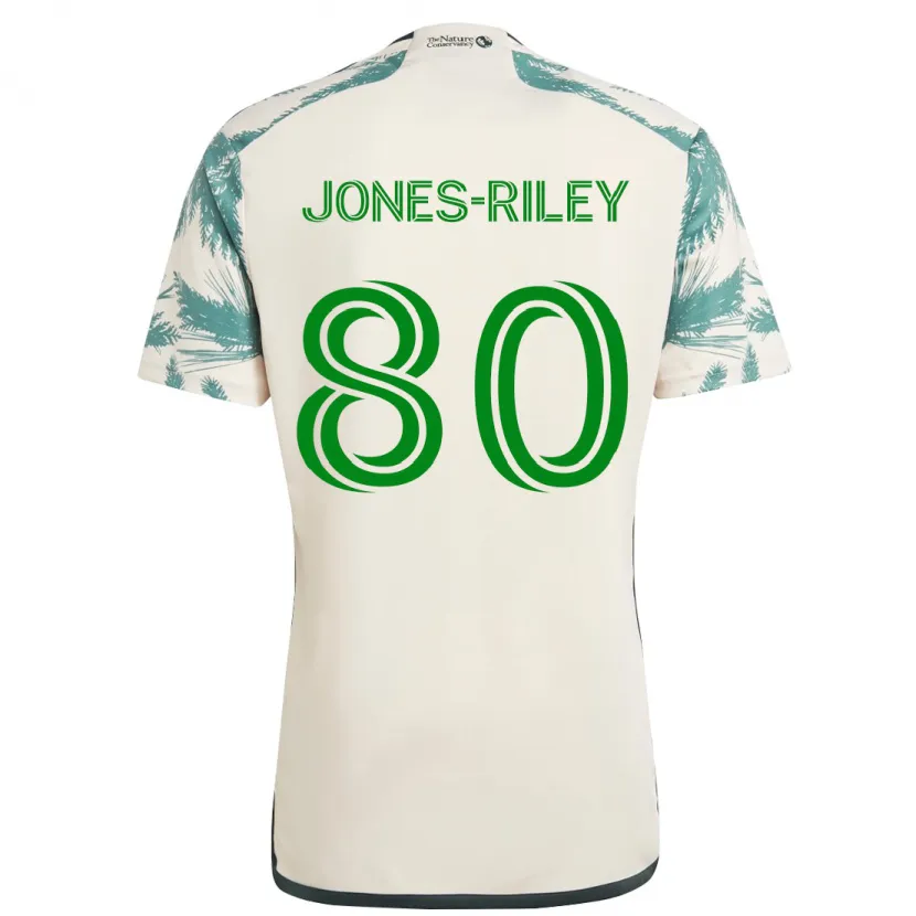 Danxen Niño Camiseta Jaden Jones-Riley #80 Beige Marrón 2ª Equipación 2024/25 La Camisa