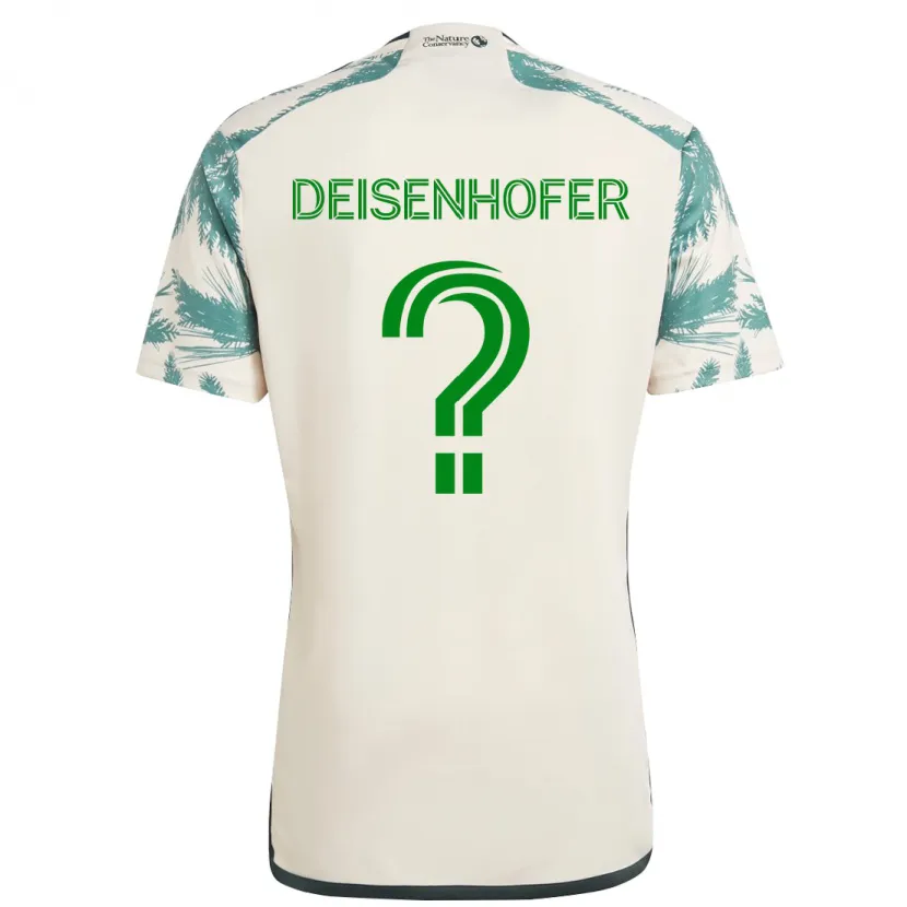 Danxen Niño Camiseta Maximilian Deisenhofer #0 Beige Marrón 2ª Equipación 2024/25 La Camisa