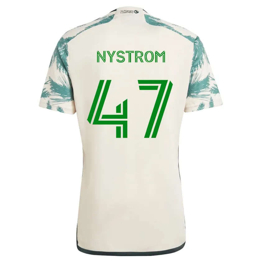 Danxen Niño Camiseta Maximo Nystrom #47 Beige Marrón 2ª Equipación 2024/25 La Camisa