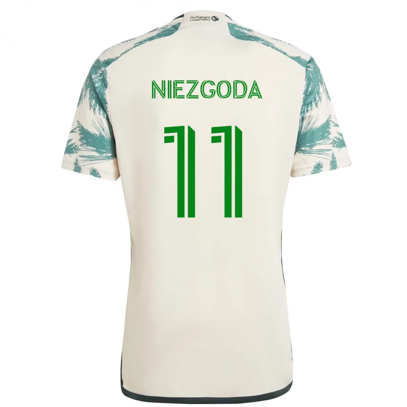 Danxen Niño Camiseta Jaroslaw Niezgoda #11 Beige Marrón 2ª Equipación 2024/25 La Camisa